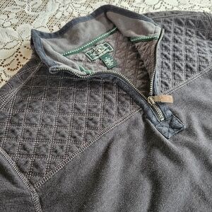 G.H. BASS & CO. MEN'S MEDIUM 1/4 ZIP GRAY PULLOVER QUALITY WORK WEAR SPORTSWEAR